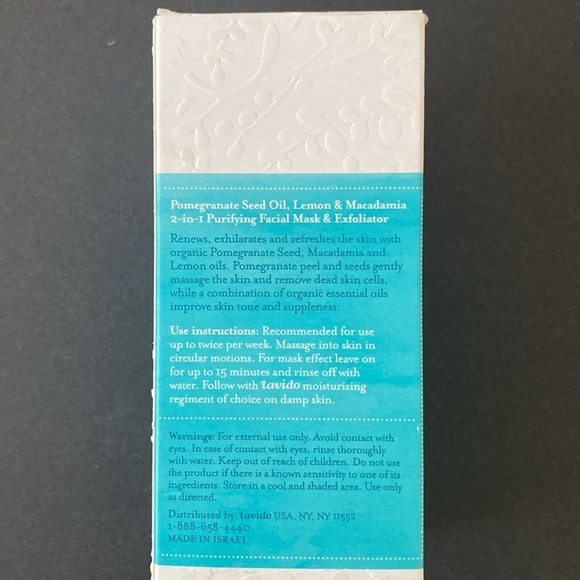🆕 2-IN-1 LAVIDO Purifying Facial Mask & Exfoliator New in Box 1.69 oz Natural - Picture 2 of 5